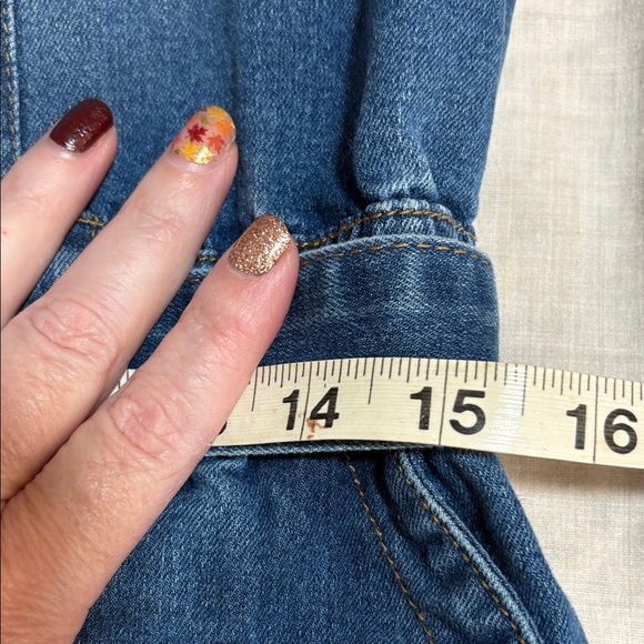 Celebrity Pink Blue Denim Jeans Overalls L - Picture 12 of 15